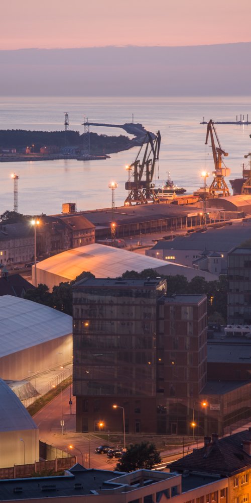 Klaipėda public transport and streetscape