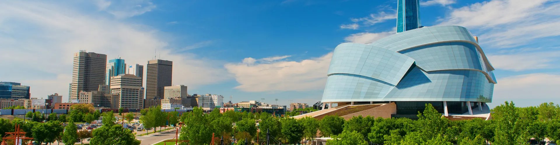 Scenic landscape view of Winnipeg heritage site