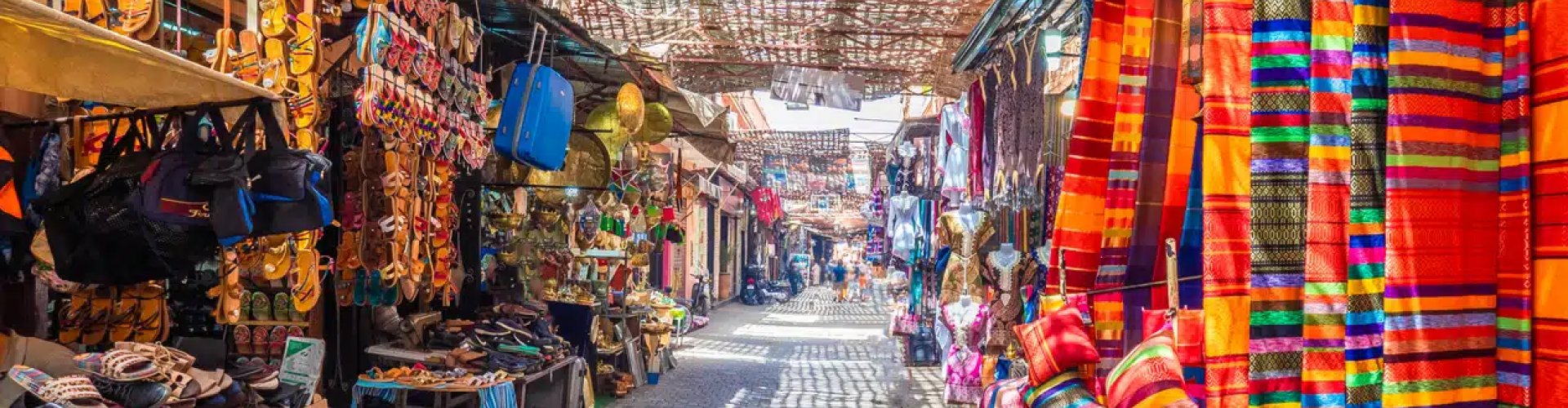Sunset over Marrakech, MA medina skyline