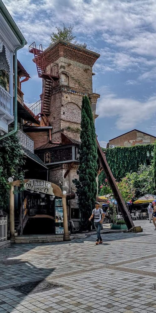 Portrait view of Tbilisi architecture and streets