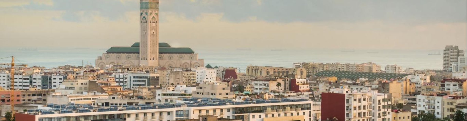 Casablanca cityscape at sunset