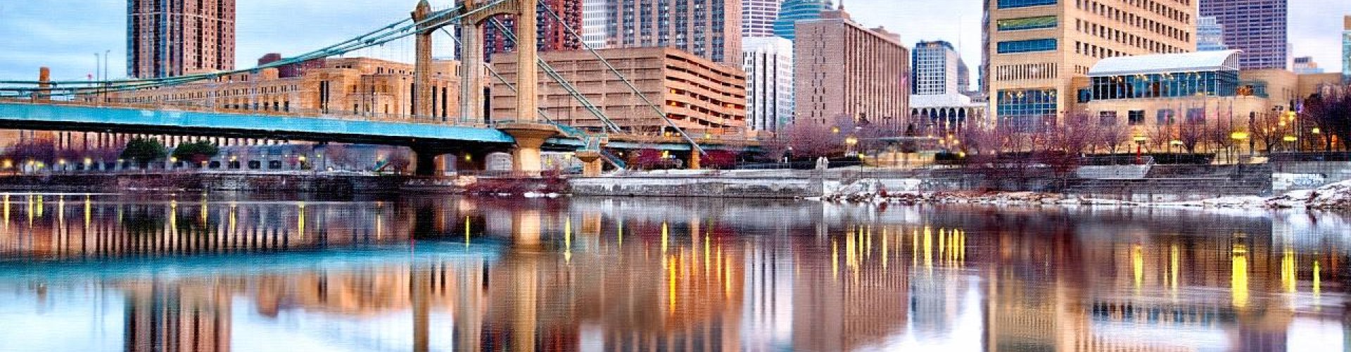 Minneapolis cityscape at sunset