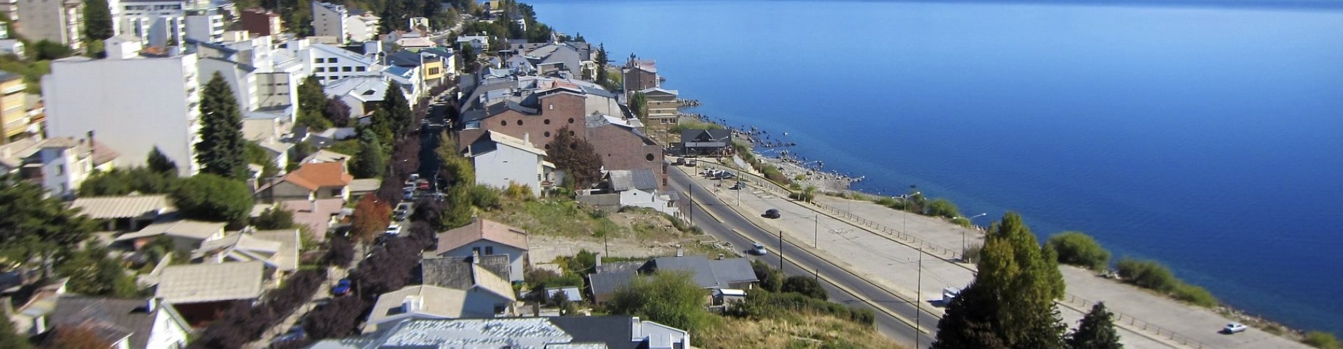 Sunset over Bariloche Lake and mountains