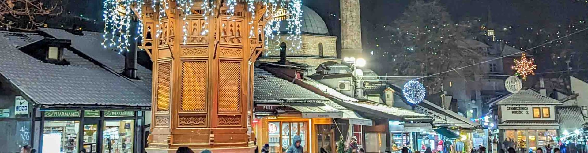 Panoramic view of Sarajevo at sunset