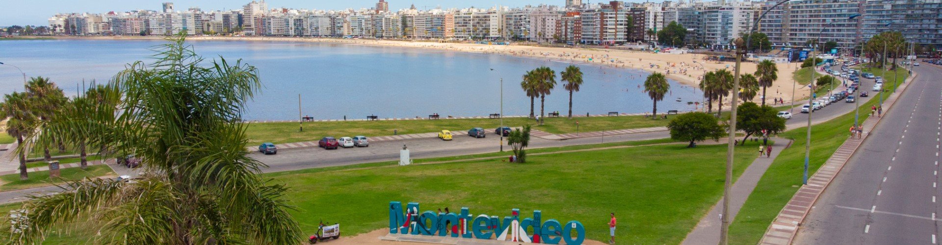 Montevideo cultural landmarks at sunset