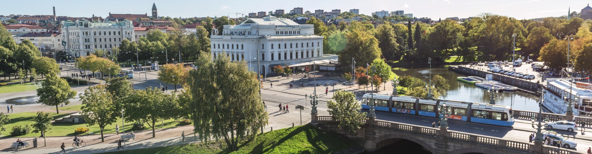 Cityscape of Gothenburg at sunset