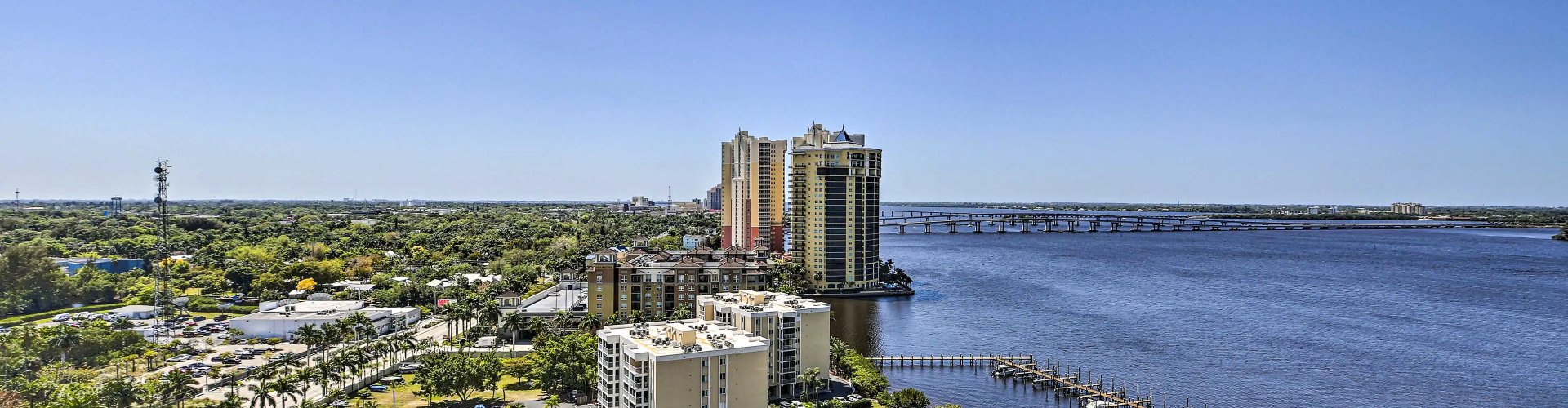 Sunset over Fort Myers historic district