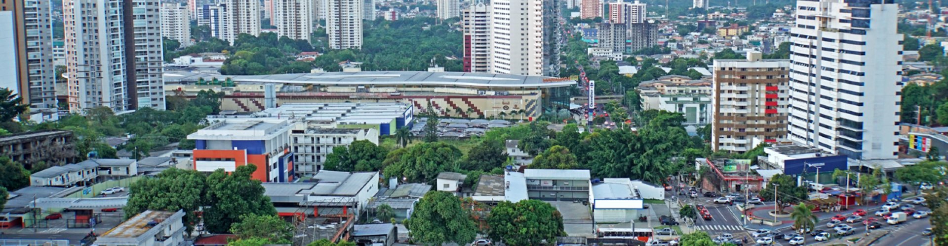 Manaus cultural landmark at sunset