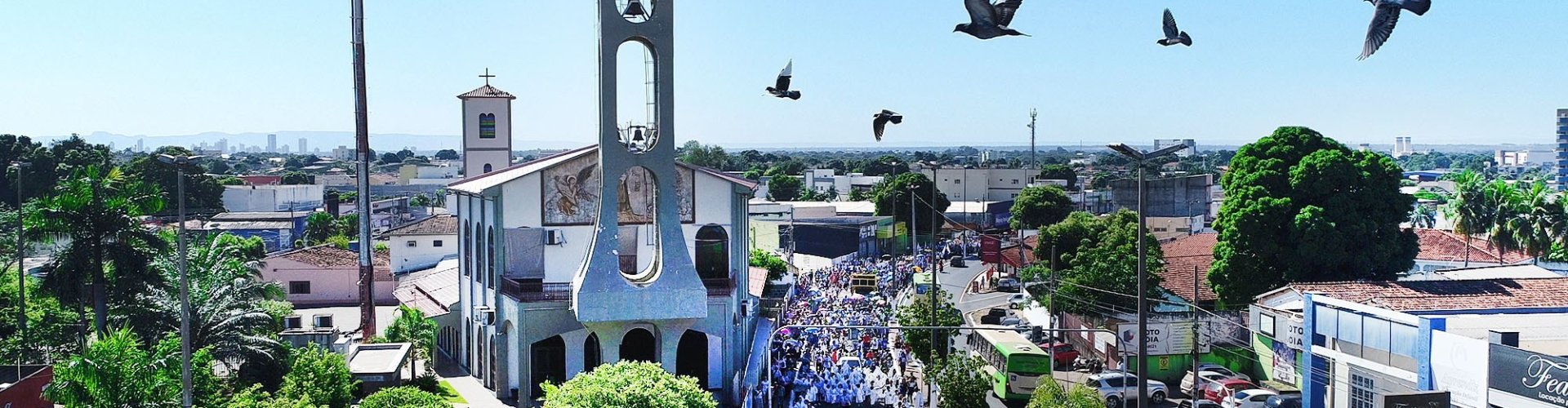 Sunset over Varzea Grande's historic skyline