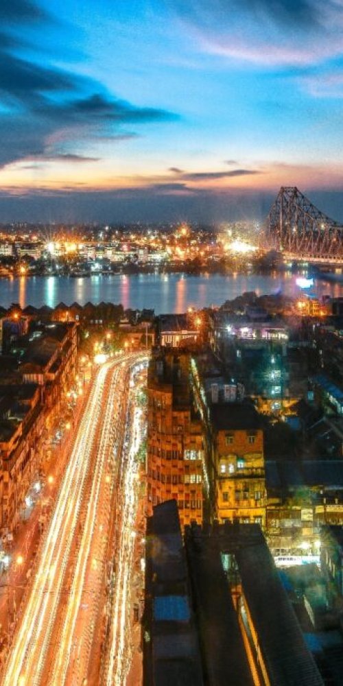 Kolkata historic tram and street